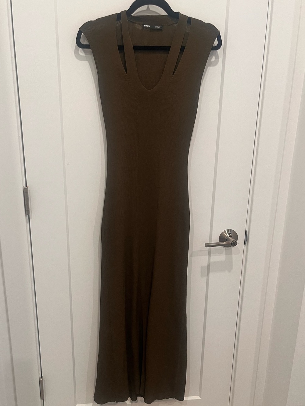 Mango Long Army Green Knit Tank Dress (Size S)